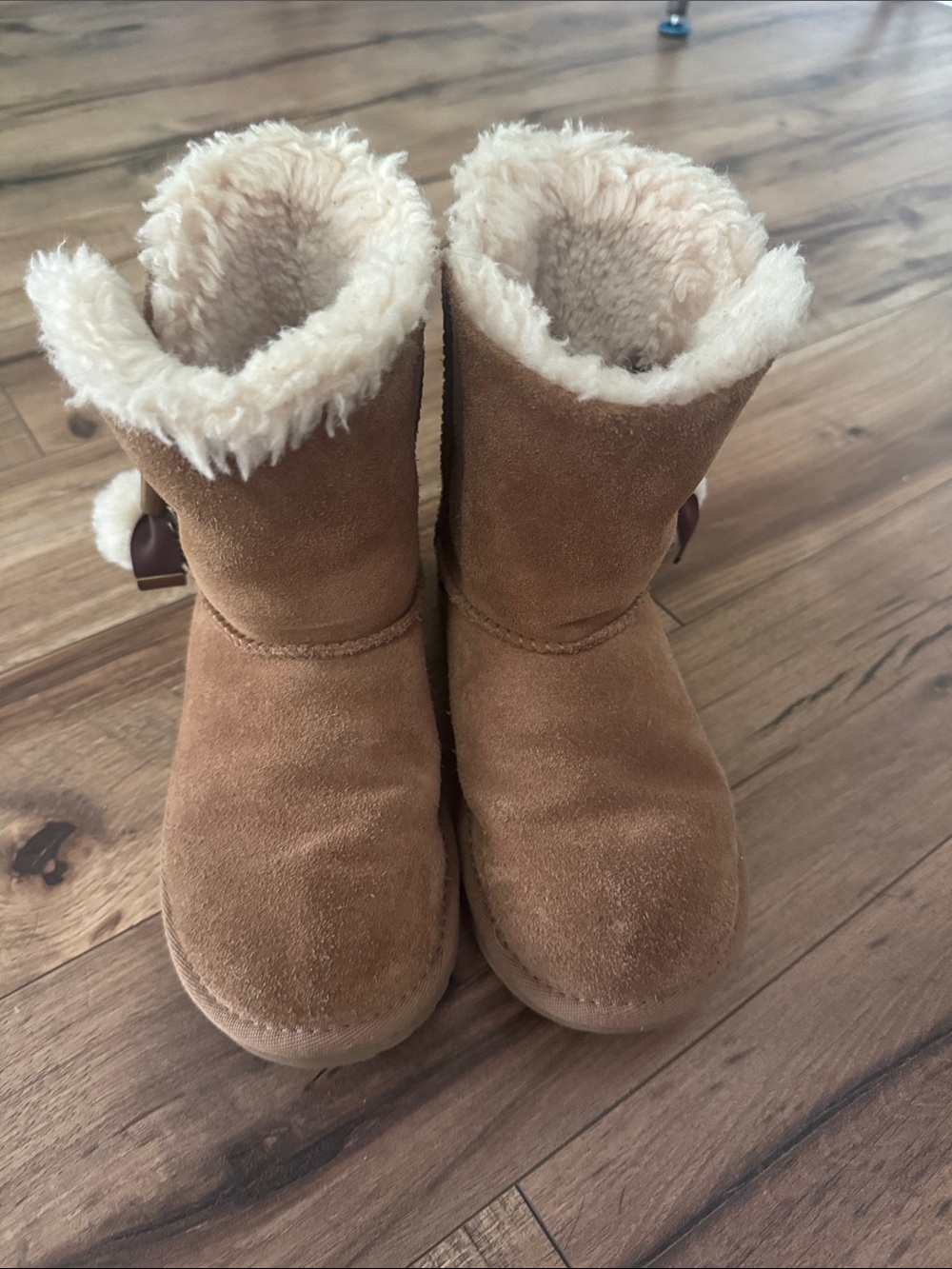 UGG Toddler Suede Boots with Plush Shearling - Chestnut